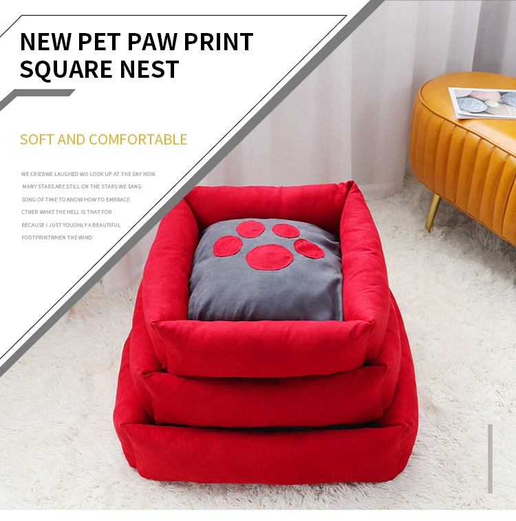 New Design Comfortable Memory Foam Pet Bed Durable Washable Rectangular Pet Dog Cat Bed Sofa