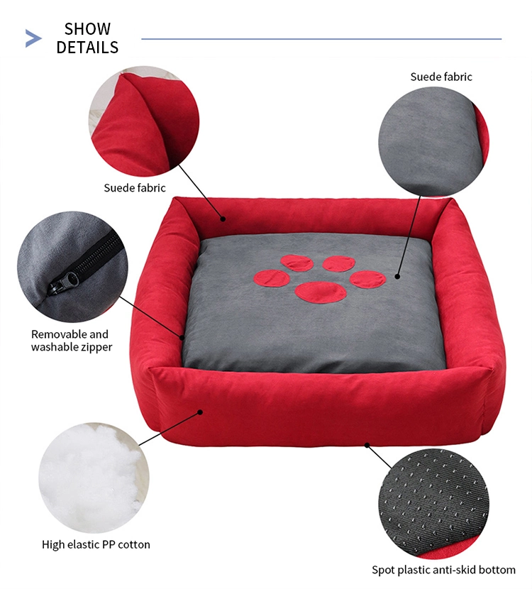 New Design Comfortable Memory Foam Pet Bed Durable Washable Rectangular Pet Dog Cat Bed Sofa